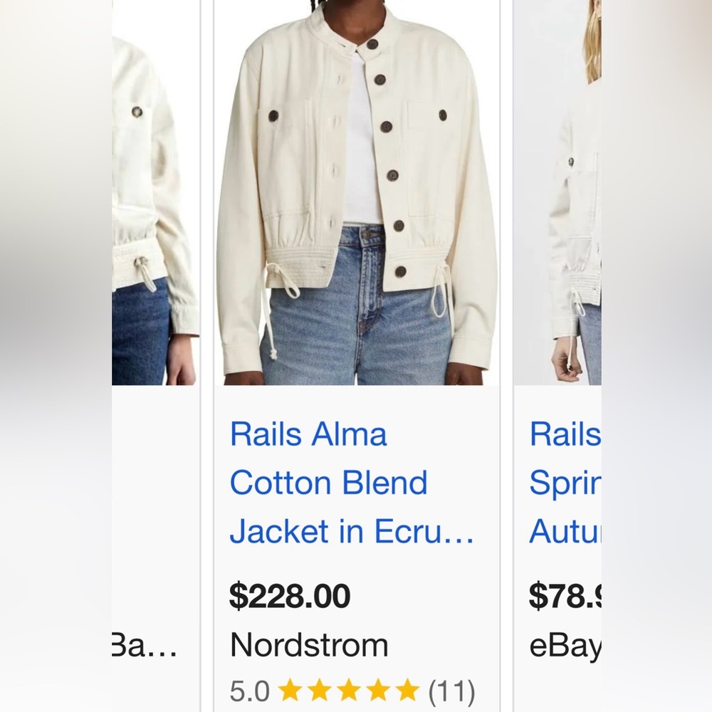 Rails Alma Cotton Blend Jacket in Stone White - Picture 15 of 16